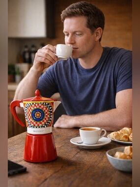 Brandani Italian Coffee Maker 6 Cup Moka Pot NWT